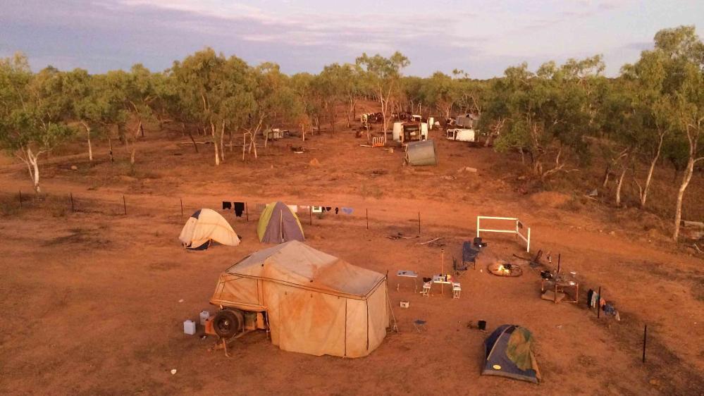 A camp set up at Ngukurr, in the Northern Territory.